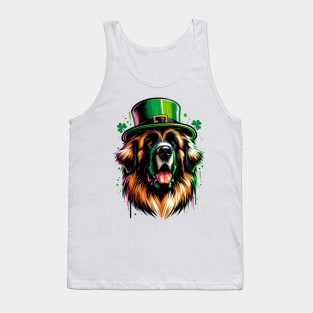 Leonberger Portrait in Saint Patrick's Day Style Tank Top